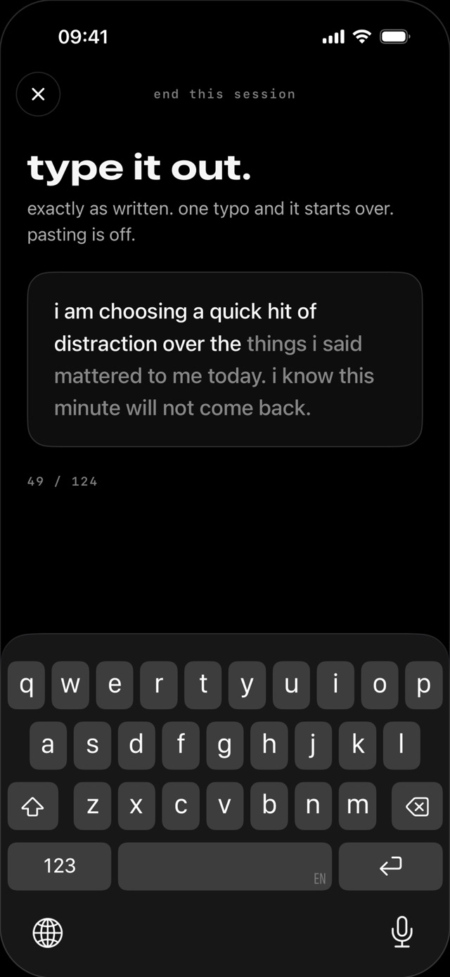 null app screen: Type It Out